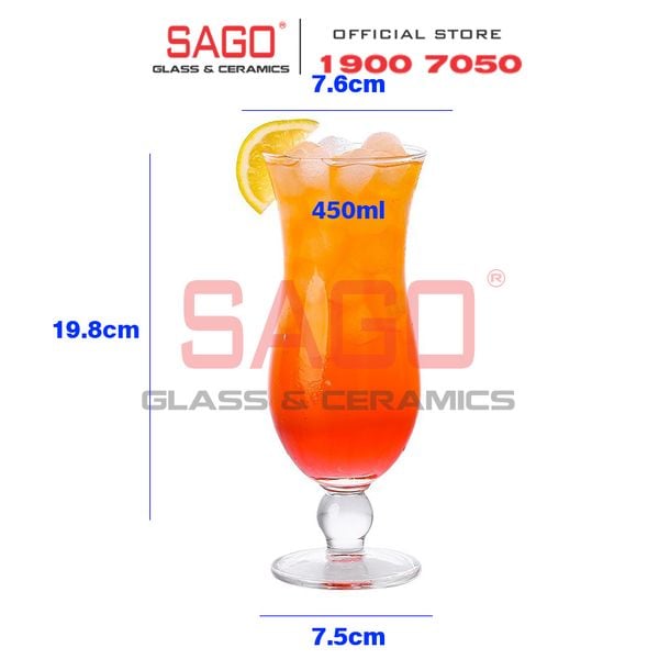  Deli EJ7648 - Ly thủy tinh Deli Poco Hurricane Glass 450ml | Thủy Tinh Cao Cấp 