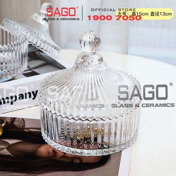  DELI DSTG1032-4 - Thố Mứt Thủy Tinh , Hũ Kẹo Thủy Tinh Deli Candy Jar Glass | Thủy Tinh Cao Cấp 
