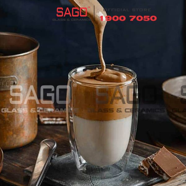  DELI GPB210 - Ly Thủy Tinh 02 Lớp Delisoga Borosilicate Hight Ball Double Wall Glass 350ml | Thủy Tinh Cao Cấp 