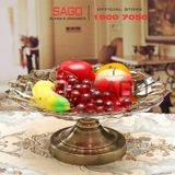  ELEGANT NC-398 - Dĩa Thủy Tinh Kim Cương Chân Đồng Elegant Đường Kính 36.0cm | Thủy Tinh Màu Cao Cấp 