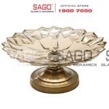  ELEGANT NC-398 - Dĩa Thủy Tinh Kim Cương Chân Đồng Elegant Đường Kính 36.0cm | Thủy Tinh Màu Cao Cấp 