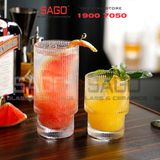  INS 214T - Ly Thủy Tinh Sọc 02 Tầng INS Stripes Empilable Tumber Glass 430ml | Thủy Tinh Cao Cấp 