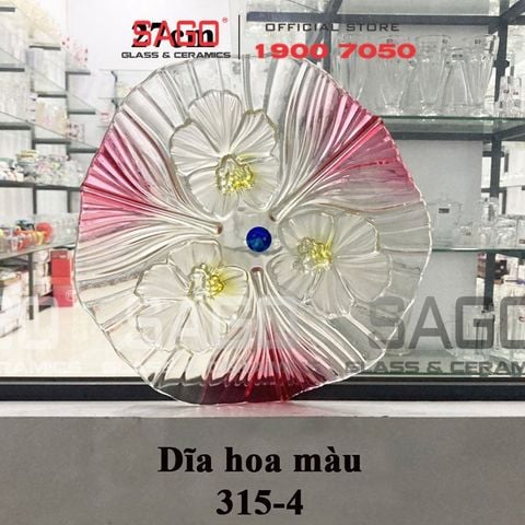  ELEGANT 315-4 - Dĩa Thủy Tinh Cạn Hoa màu  Elegant Đường Kính 27.0cm | Thủy Tinh Màu Cao Cấp 