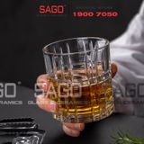  HONGLI 5412D - Ly Thủy Tinh Hongli Traze Rock Glass 315ml | Thủy Tinh Cao Cấp 