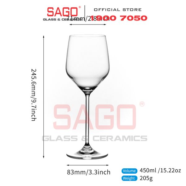  IDELITA 93BJ45 - Ly thủy tinh Pha Lê IDELITA Victorian RED wine Crystal glasses 450ml | Thủy Tinh Pha Lê Cao cấp 