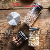  Hũ Thủy Tinh Cao Cấp Dlicsy Nắp Nhấn Inox Có Ron Kín Hơi | Tùy Chọn Dung Tích , Thủy Tinh Chịu Nhiệt 