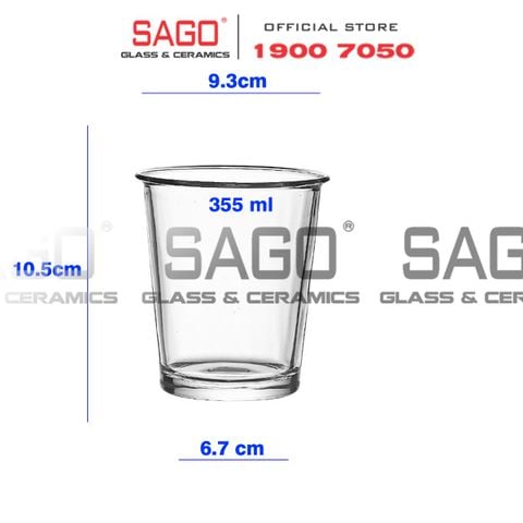  INS 9002 - Ly Thủy Tinh Miệng Loe INS Flared Mouth Rock Glass 355ml | Thủy Tinh Cao Cấp 