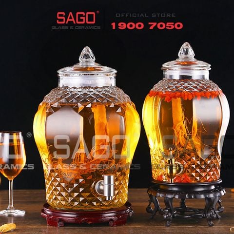  BKC 8833-38L- Bình Thủy Tinh Kim Cương 38.0 Lít | Tùy Chọn Có hoặc không vòi 