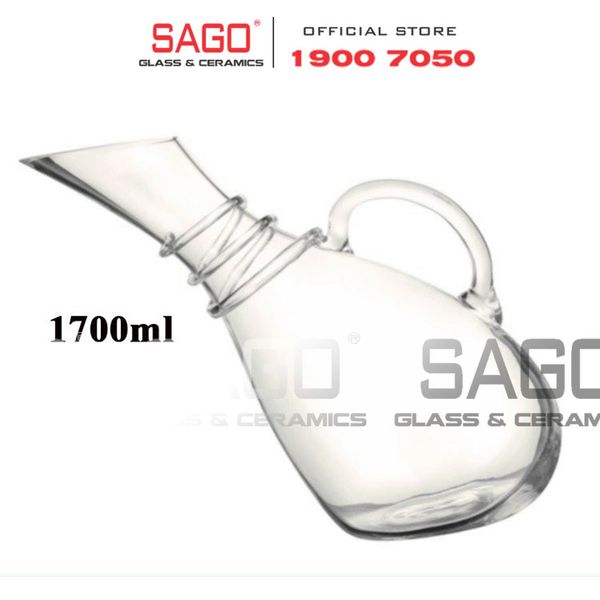  King Dealay JX.NGHIENG - Bình Rót Rượu Thủy Tinh Nghiêng King Dealay Decanter 1700ml | Thủy tinh Cao Cấp 