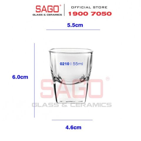  Ocean P00210 - Ly Thủy Tinh Ocean Plaza Shot 55ml | Nhập Khẩu Thái Lan 