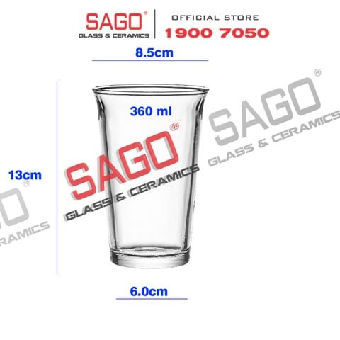  INS 9001 - Ly Thủy Tinh Miệng Loe INS Flared Mouth Highball Glass 360ml | Thủy Tinh Cao Cấp 