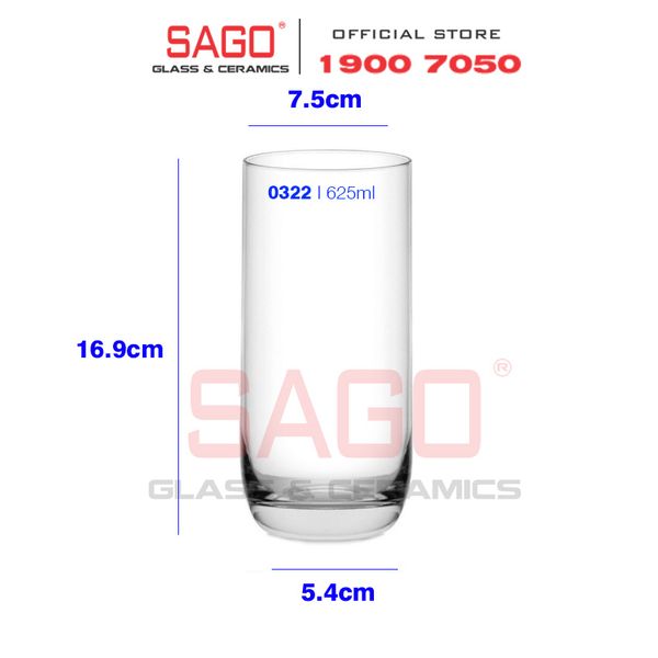  Ocean B00322 - Ly Thủy Tinh Ocean Top Drink 625ml | Nhập Khẩu Thái Lan 