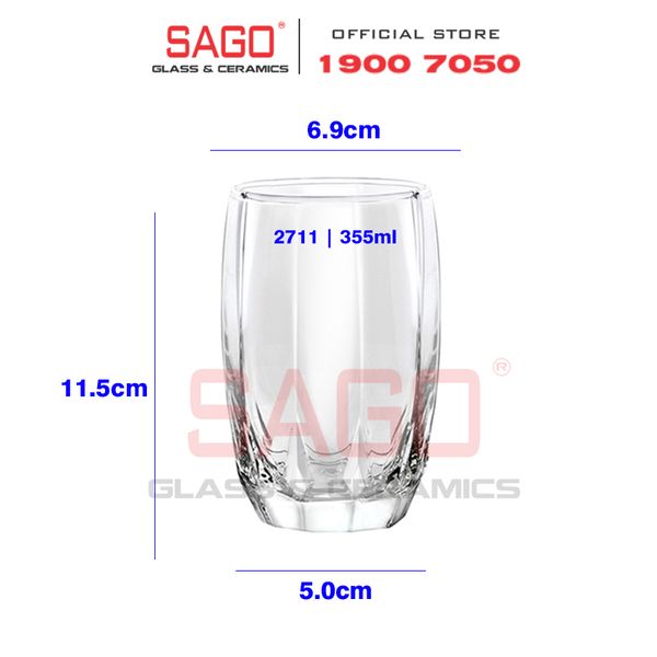  Ocean B22711 - Ly Thủy Tinh Ocean Jubilee Hi Ball 355ml | Nhập Khẩu Thái Lan 