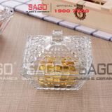  Deli TG1035-4.5 - Thố Mứt Thủy Tinh Deli Vuông Caro | Thủy Tinh Cao Cấp 