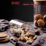  Hũ Thủy Tinh Trụ Nắp Gỗ Tre Cao Cấp | Tùy Chọn Dung Tích 