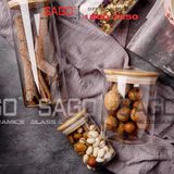  Hũ Thủy Tinh Trụ Nắp Gỗ Tre Cao Cấp | Tùy Chọn Dung Tích 
