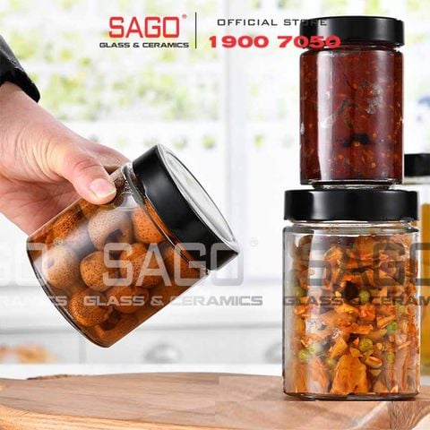  Hũ Thủy Tinh Tròn Trụ Cao Nắp Thiết Dày | Tùy Chọn Dung Tích 