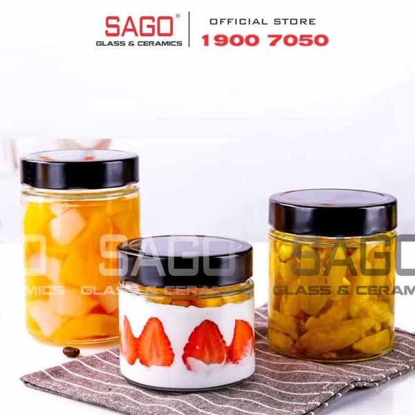  Hũ Thủy Tinh Tròn Trụ Nắp Thiết Dày | Tùy Chọn Dung Tích 