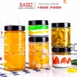  Hũ Thủy Tinh Tròn Trụ Cao Nắp Thiết Dày | Tùy Chọn Dung Tích 