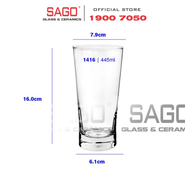  Ocean B21416 - Ly Thủy Tinh Ocean Ethan Long Drink 445ml | Nhập Khẩu Thái Lan 