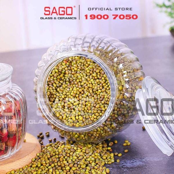  Hũ Thủy Tinh Sọc Nắp Thủy Tinh Đựng Thực Phẩm | Tùy Chọn Dung Tích 