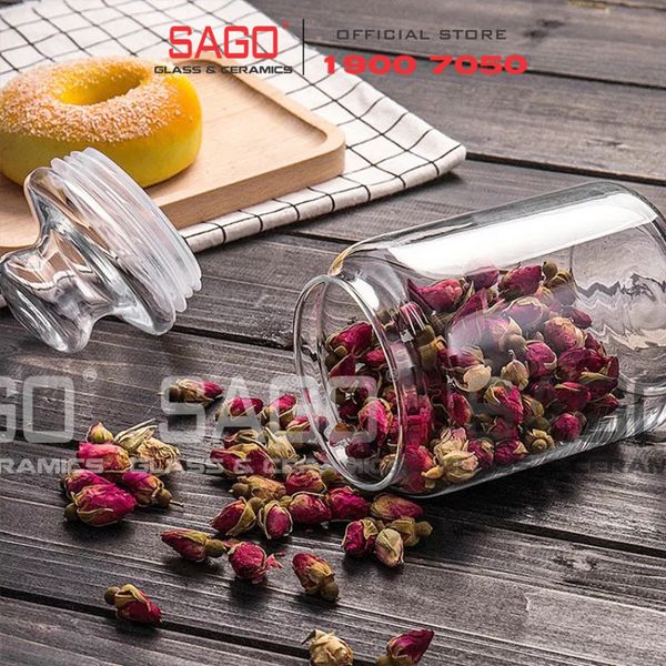  Hũ Thủy Tinh Ocean Pop Jar Glass Lid Cao Cấp | Nhập Khẩu Thái Lan , Tùy Chọn Dung Tích 