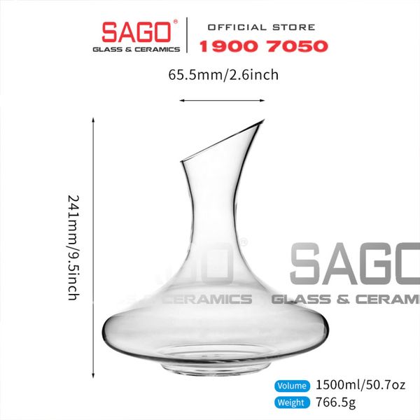  IDELITA 11DC150 - Bình Rót Rượu Pha Lê IDELITA Crystal Glass Wine Decanter 1500ml | Thủy Tinh Pha Lê Cao cấp 