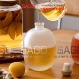  Bình Thủy Tinh Tròn Bầu Nắp Gỗ | Tùy Chọn Dung tích 