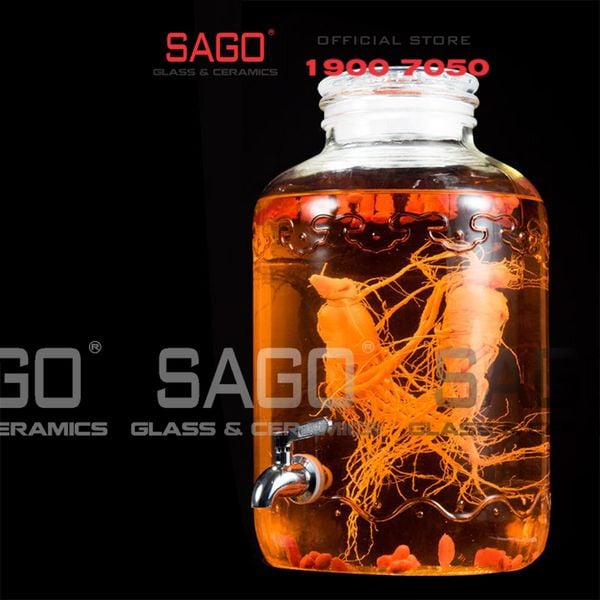  Bình Ngâm Rượu Bầu Lượn Sóng Nắp Mài 2.5 Lít | Tùy Chọn Có hoặc không Vòi 