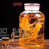  Bình Ngâm Rượu Bầu Lượn Sóng Nắp Mài 5.0 Lít | Tùy Chọn Có hoặc không Vòi 