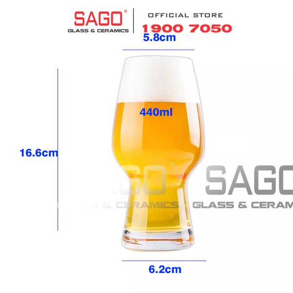  DELI J3469-1 - Ly Thủy Tinh Deli Craft Beer Glass 440ml | Thủy Tinh Cao Cấp 