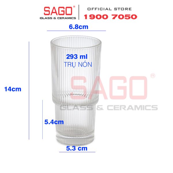  Deli TY7510-2 - Ly Thủy Tinh Deli Stripes Studio Empilable tumber Glass 293ml | Thủy Tinh Cao Cấp 