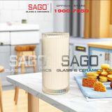  INS 314TH - Ly Thủy Tinh Sọc INS Stripes Islande Tumber Glass 350ml | Thủy Tinh Cao Cấp 