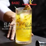  INS 314TH - Ly Thủy Tinh Sọc INS Stripes Islande Tumber Glass 350ml | Thủy Tinh Cao Cấp 