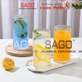  INS 314TH - Ly Thủy Tinh Sọc INS Stripes Islande Tumber Glass 350ml | Thủy Tinh Cao Cấp 