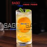  INS 314TH - Ly Thủy Tinh Sọc INS Stripes Islande Tumber Glass 350ml | Thủy Tinh Cao Cấp 
