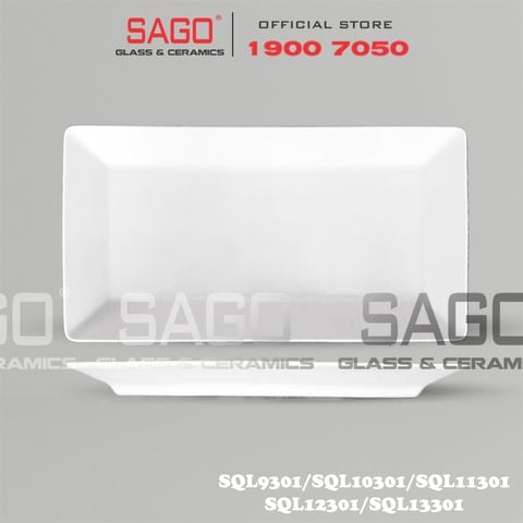  CK 301 - Dĩa Sứ CK Hình Chữ Nhật (301) | Trắng Trơn , Tùy Chọn Kích Thước 