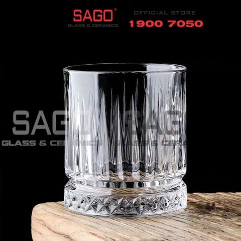  HONGLI 8412J  - Ly Thủy Tinh Hongli Elysia Rock Glass 360ml | Thủy Tinh Cao Cấp 