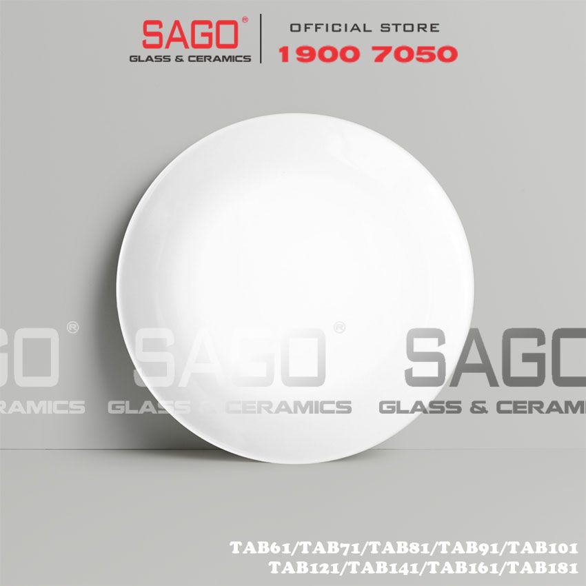  CK TAB - Dĩa Sứ CK Tròn Ảo | Trắng Trơn , Tùy Chọn Kích Thước 