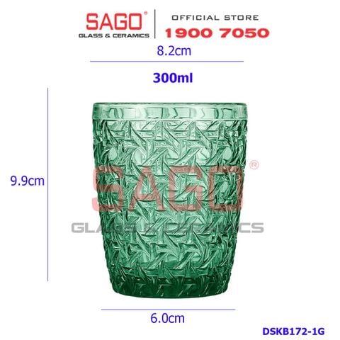  DELI DSKB172-1G - Ly Thủy Tinh Deli Beyond The Time Green Rock Glass 300ml | Thủy Tinh Cao Cấp 