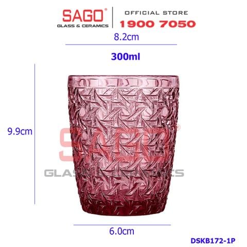  DELI DSKB172-1P - Ly Thủy Tinh Deli Beyond The Time Prink Rock Glass 300ml | Thủy Tinh Cao Cấp 