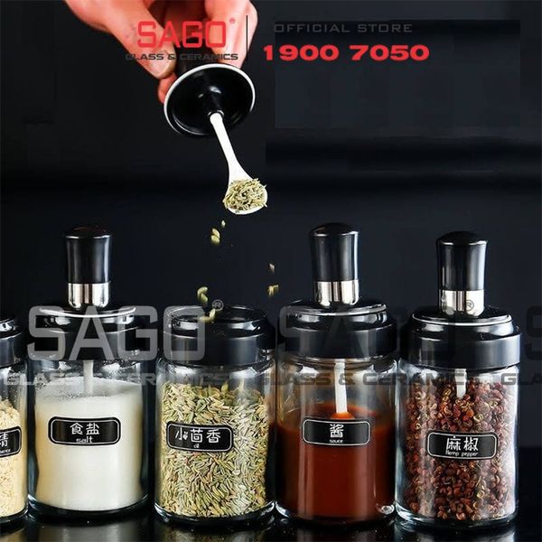  Hũ Thủy Tinh Gia Vị Có Thìa 250ml | Thủy Tinh Cao cấp 