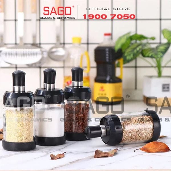  Hũ Thủy Tinh Gia Vị Có Thìa 250ml | Thủy Tinh Cao cấp 