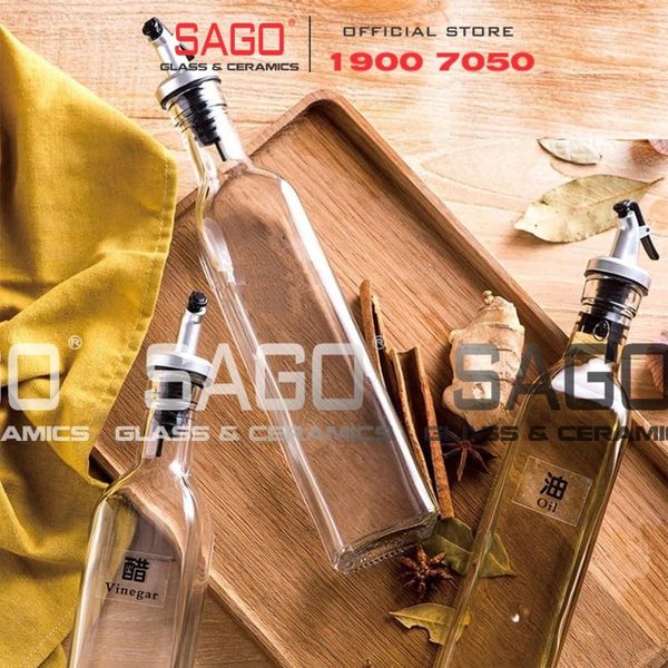  Chai Thủy Tinh Vuông 500ml Nắp Xịt Xì Dầu | Thủy Tinh Cao Cấp 