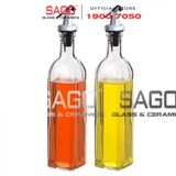  Chai Thủy Tinh Vuông 500ml Nắp Xịt Xì Dầu | Thủy Tinh Cao Cấp 