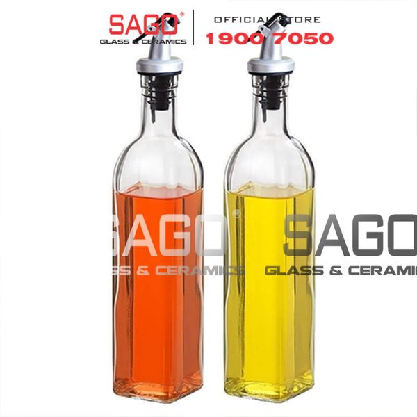  Chai Thủy Tinh Vuông 500ml Nắp Xịt Xì Dầu | Thủy Tinh Cao Cấp 