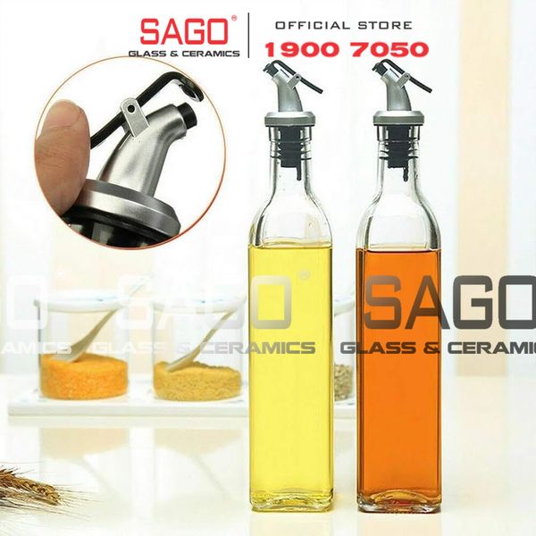  Chai Thủy Tinh Vuông 500ml Nắp Xịt Xì Dầu | Thủy Tinh Cao Cấp 