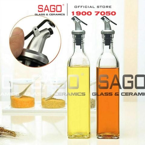  Chai Thủy Tinh Vuông 500ml Nắp Xịt Xì Dầu | Thủy Tinh Cao Cấp 