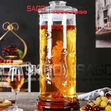  Bình Ngâm Rượu Trụ Rồng Nắp Thủy Tinh 25.0 Lít | Tùy Chọn Có hoặc không Vòi 