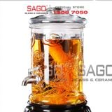  Bình Ngâm Rượu Trụ Rồng Nắp Thủy Tinh 10.0 Lít | Tùy Chọn Có hoặc không Vòi 